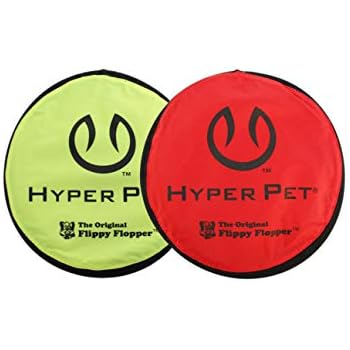 Hyper Pet Flippy Flopper Dog Frisbee Interactive Dog Toys [Flying Disc Dog Fetch Toy - Floats in Water & Safe on Teeth] (Pack of 2, Colors Will Vary)