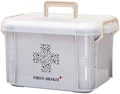 救急箱 薬箱 2段 2サイズ おしゃれ 大容量 特価 応急手当 常備薬管理 応急ボックス 携帯用救急箱 救急バッグ グレー 緊急応急 家庭用 ケース ブルー 収納箱ボックス 収納ケース 収納ボックス 救急 多機能収納ケース