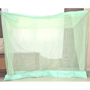 Shahji Creation Double Bed Mosquito Net, Green Color (6X6.5 Feet)
