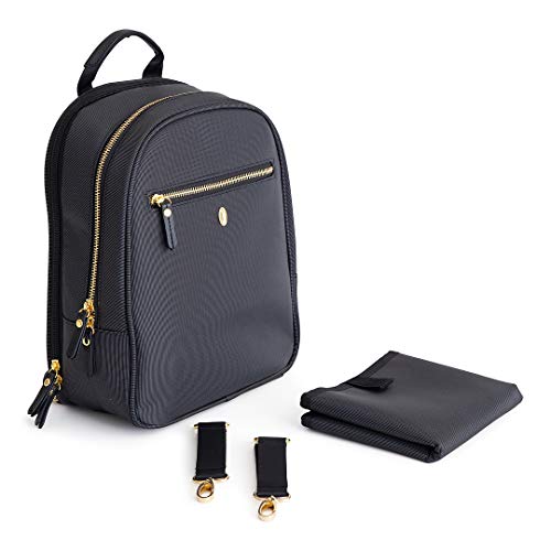 Baby Backpack Diaper Bag, Black – Stylish and Compact, fits All Essentials, Prevents Back Pain and Leaves Your Hands Free for Your Baby, Durable and Well-Constructed – Idaho Jones – Claremont