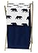 Sweet Jojo Designs Navy Blue and White Baby Kid Clothes Laundry Hamper for Big Bear Collection by