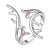 Women’s Ring, Haluoo Sterling Silver Elk Cape Open Ring Adjustable Finger Ring Creative Animal Jewelry Purple Solitaire Diamond Statement Engagement Ring for Women Girls (Silver)thumb 1