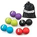 YOGU Peanut Double Ball or Set of 2 Firm Massage Lacrosse Balls for Myofascial Release, Trigger Point Therapy, Muscle Knots, and Yoga Therapy Massage Ball (1 Double Ball - Green)