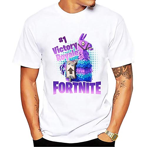 Fortnite T-Shirts | Fortnite Sublimation Tshirts | Print Funny T-Shirt Llama Crew Neck Battle Royal Zombie Raven Slurp | (M)