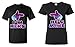Shop4Ever Couple Matching Cartoon Hands I'm Hers - He's Mine Galaxy T-Shirt
