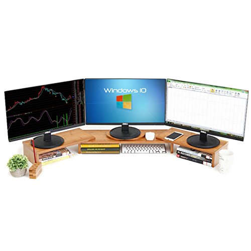 Easeurlife Computer Monitor Riser Multi Media Desktop Stand (Three-Screen (42-50inch))