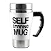 Tera 350ml HOT Stainless Plain Lazy Self Stirring Mug Auto Mixing Tea Coffee Cup White Office Home Gift Novelty with Tera Dust Cloth