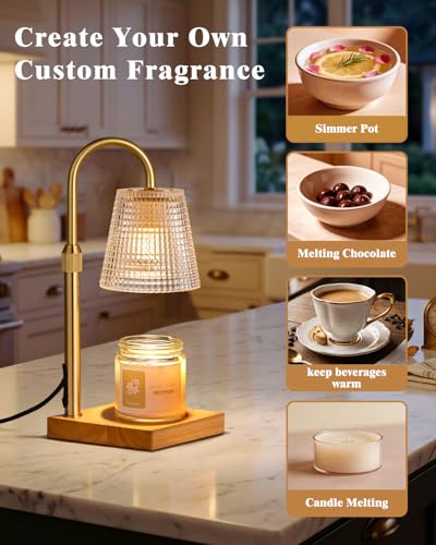 Hong-in Candle Warmer Lamp with Timer Dimmer,Christmas Birthday Gifts for Women Mom,House Warming Gifts New Home Room Decor,Vintage Wax Warmer for Scented Wax Jar Candles