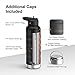 【Drink Healthier 2019】Water Bottle - 32 Oz, 2 Lids, Double Walled Vacuum Insulated 18/8 Stainless Steel Sports Water Bottle, Standard Mouth with BPA Free Straw Lid & Flex Cap