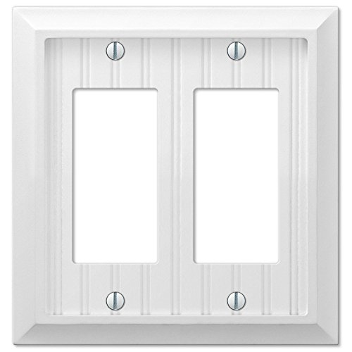 Cottage White Wood Double GFCI Decora Rocker Wall Switch Plate Cover