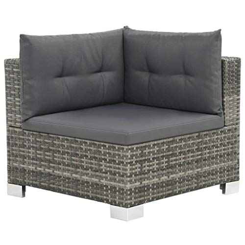 Festnight Gartensofa-Set 28-TLG. | Poly Rattan Lounge Set Lounge Möbel | Lounge Sofa Garnitur | Rattan Gartenmöbel Gartenset | Garten Sitzgruppe | Gartengarnitur | Grau – Bild 4