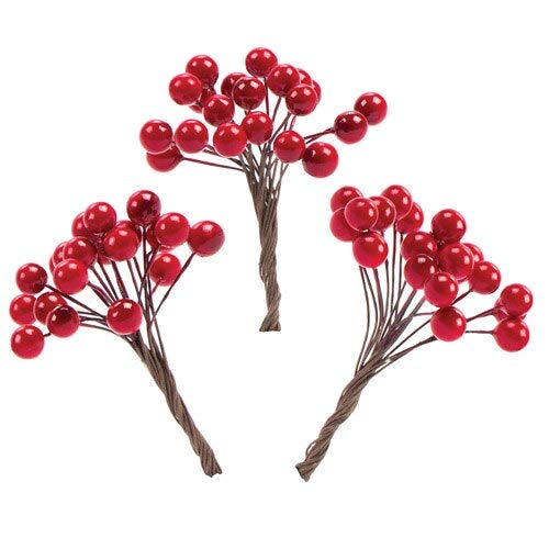 Baker Ross Artificial Red Berries - Pack of 100, Christmas Craft Essentials for Arts and Crafts (AV894)