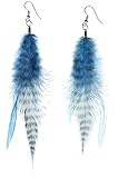 Mia Feather Earrings-Natural Feathers For Pierced
