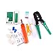 Zoostliss Portable Ethernet Cable Tester Kit Crimper Plug Crimping Tool Set Punch Down for for RJ45/11/12 Cat5/5e with Connector Accessories