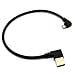 Micro USB Cable - Rerii Golden Plated 30cm Length USB to Micro-B Male Right Angled Cable, Sync & Charging 5-Pin Micro USB Cable