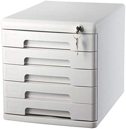 MIAOLULU Storage Bins Five-story Desktop Drawer Office File Cabinet,Gray