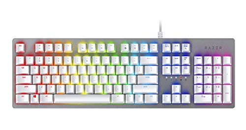 Razer Huntsman Gaming Keyboard: Opto-Mechanical Key Switches – Instant Response Actuation – Customizable Chroma RGB Lighting – Programmable Macro Functionality – Mercury White
