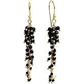 Gempires Gemstone Beaded Crystal Earrings Handmade Cluster Jewelry Hypoallergenic Gold Plated Elegant Everyday Wear Jewelry For Women