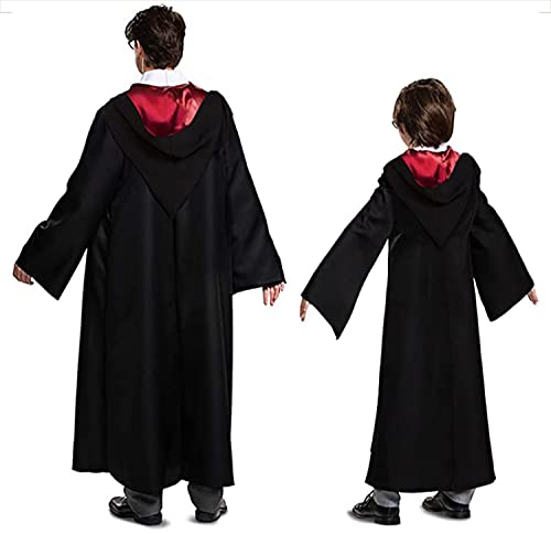 Wizard Robe Costume Cosplay Set,Hogwarts Wizarding World Costume Robes for Kids & Adults,Dress Up Accessory Include with Striped Tie, Glasses Frame, Wizard Hat, Magic Wand，Pendant…