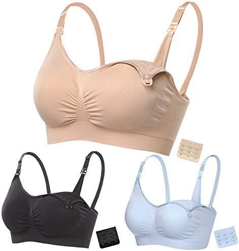 LYSHION Nursing Bra - Full Bust Seamless Nursing Maternity Breastfeeding Bras with High Elasticity and Width Adjustable