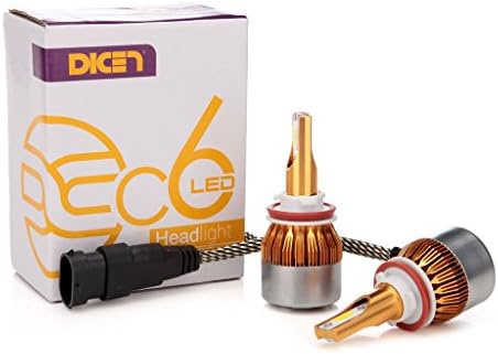 H8/H9/H11 LED Headlight Bulbs All-in-One Conversion Kit, Turbo Heat Dissipation, 200W 20000LM 6000K Hi/Lo Beam , 2 Year Warranty(1 Pair)