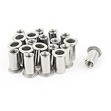 uxcell 20pcs 304 Stainless Steel Rivet Nut Flat Head Insert Nutsert M6 x 15mm