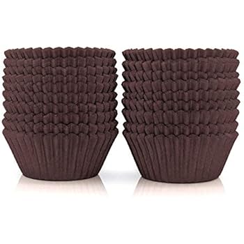 300Pcs Brown Cupcake Liners Greaseproof Muffin Liners Baking Paper Cups Standard Size Cupcake Liner for Baking Muffin and Cupcake, Brown Color