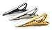 Sharper Finish 3 Modern Narrow Tie Bars - 1.5 Inch Clips for Skinny Ties - Gold-Tone, Silver-Tone, Black