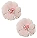 Wholesale Princess Set of Two 1.5" Mini Solid Color Chiffon Flower Hair Clips with Rhinestone and Pearl Center-Pink