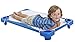 ECR4Kids Stackable Kiddie Cot with Sheet, Ready-to-Assemble, Toddler Size, Classroom Furniture, Blue, 6-Pack