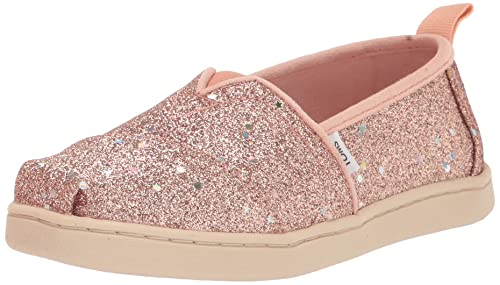 TOMS Youth Girl's Classic Alpargata Espadrille Loafer Flat, Rose Gold Cosmic Glitter, 5 UK