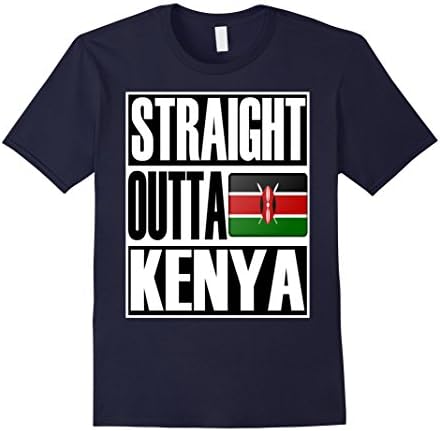 Men's Teecastle Straight Outta Kenya Quality Flag T-Shirt XL Navy