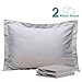 NTBAY Standard Pillow Shams - 2 Pack Brushed Microfiber 20x26 Sham Covers - Super Soft and Cozy, Wrinkle, Fade, Stain Resistant 20x26 Inches Oxford Pillowcases, Smoky Grey