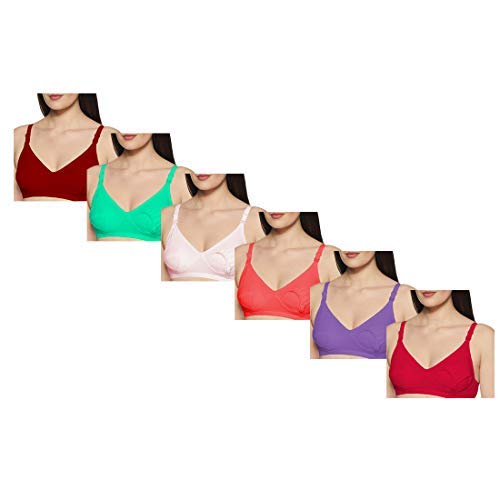 Women's Cotton Feeding Maternity Bra (Multicolour) -Pack of 6