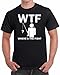 tees geek WTF Where's The Fish Men's Funny Fishing T-Shirt - (X-Large) - Black