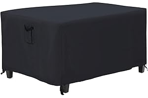 ABCCANOPY Ottoman Cover Rectangle Upholstered Chair Cover Universal Furniture Cover Chair Cover Common Indoor and Outdoor Waterproof and Dustproof 34x24x17 Black