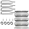 Hisencn Grill Parts Repair Kit Replacement for Jenn Air Gas Grill 720-0337, 7200337, 720 0337 Gas Grill Burners,Heat Plates Tent Shield Burner Cover, Cooking grids Grates