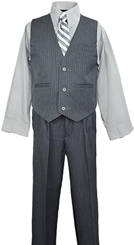 Boys Pinstripe Suit with Matching Tie Size 2-20