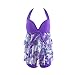 JIANLANPTT Women Sexy V-Neck Halter Swimwear Two Piece Tankini Sets Swimsuit