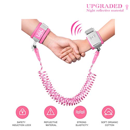 Anti Lost Wrist Link with Induction Lockï¼ŒNight Reflective Toddler Safety Harnesses Leashesï¼ŒBabies & Kids (Pink)