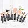 7 Pc Kitchen Tools and Gadgets Copper Coated Stainless Steel, Peeler, Stainless Steel Can Opener, Ice Cream Spoon, Pizza Cutter, Melon Paner, with Soft Touch Grey Handles