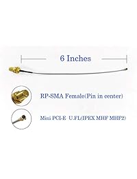 UFL to SMA Mini PCI U.FL to RP-SMA Female Ipex Connector Pigtail WiFi Antenna Extension Cable (6 inch (2 Pcs))