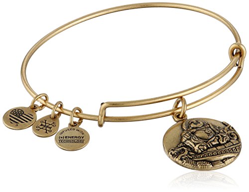 UPC 886787102812, Alex and Ani Laughing Buddha Expandable Rafaelian Gold Bangle Bracelet