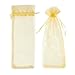 Wine Organza Bags - 24-Pack Drawstring Wine Bottle Organza Bags -Wine Wrapping Bags for Decoration, Storefront Display, Gift Bags, Party Favors - Gold, 14.5 x 5.5 inches