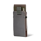 Distil Union Wally Micro - Premium Leather Minimalist Wallet and Card Holder (Gray/Brown)