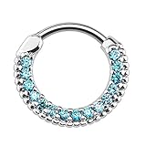 BodyJ4You Septum Piercing Clicker Pave Gems 16G