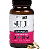 Keto 22 Organic MCT Oil Capsules - Premium Keto Diet Pills - 90ct 1 Month Supply - Perfect On-The-Go Keto Pills - Caprylic Acid (c8) / Capric Acid (c10) Keto Supplement - Earth Friendly Glass Bottle