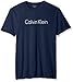 Calvin Klein Men's Short Sleeve Crew Neck Logo T-Shirt, Atlantis Blue, Medium