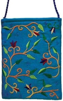 Embroidered Bag - Flowers - Turquoise CAT# PB - 3T
