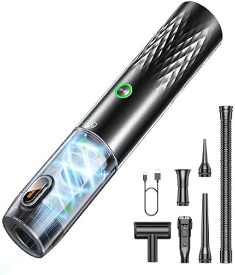 Aspirador de Mano, 29000Pa Mini Aspirador Recargable con 40 Minutos Duración Batería, 4 en 1 Aspiradoras de Mano con Motor sin Escobillas, 2 Niveles Aspirador (Apex Black)